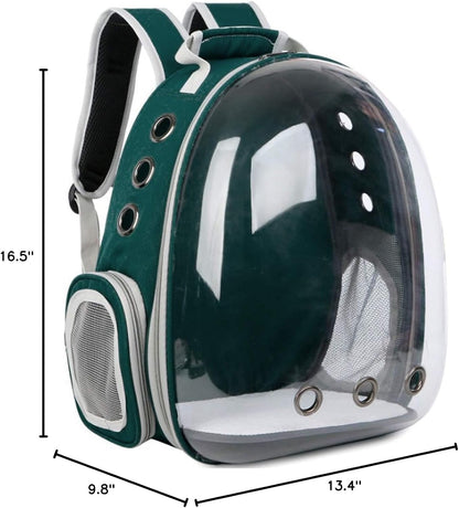 Carrier Bag - Premium Transparent Bubble Capsule Pet Carrier for Small, Medium Cats - Airline Approved Cat Bubble Backpack with Removable Mat, Side Pocket and Adjustable Straps