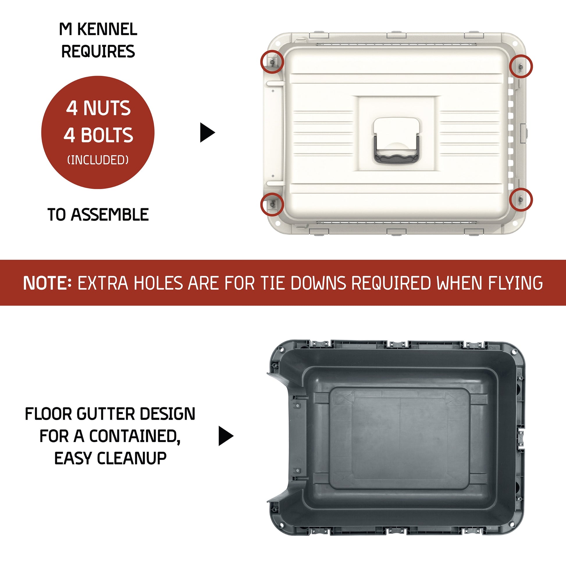 Airline Approved Plastic Dog Kennel with Wheels, Medium
