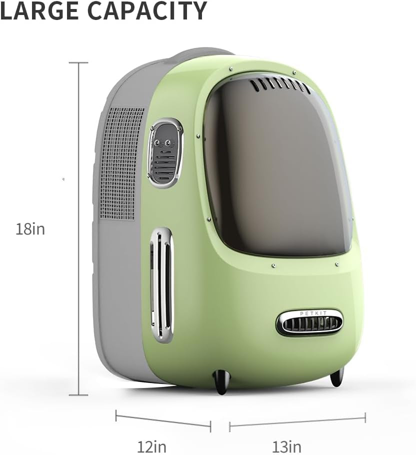 PETKIT Cat Backpack Carrier with Inbuilt Fan & Light, Airline-Approved Pet Backpack Bubble for Kitty Small Dog, Detachable Dog Backpack with Padded Strap for Travel, Hiking, Walking & Outdoor